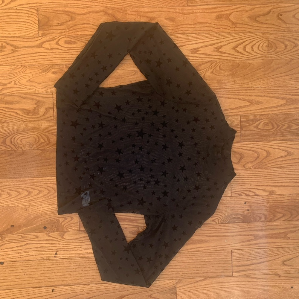 Black seethough star shirt